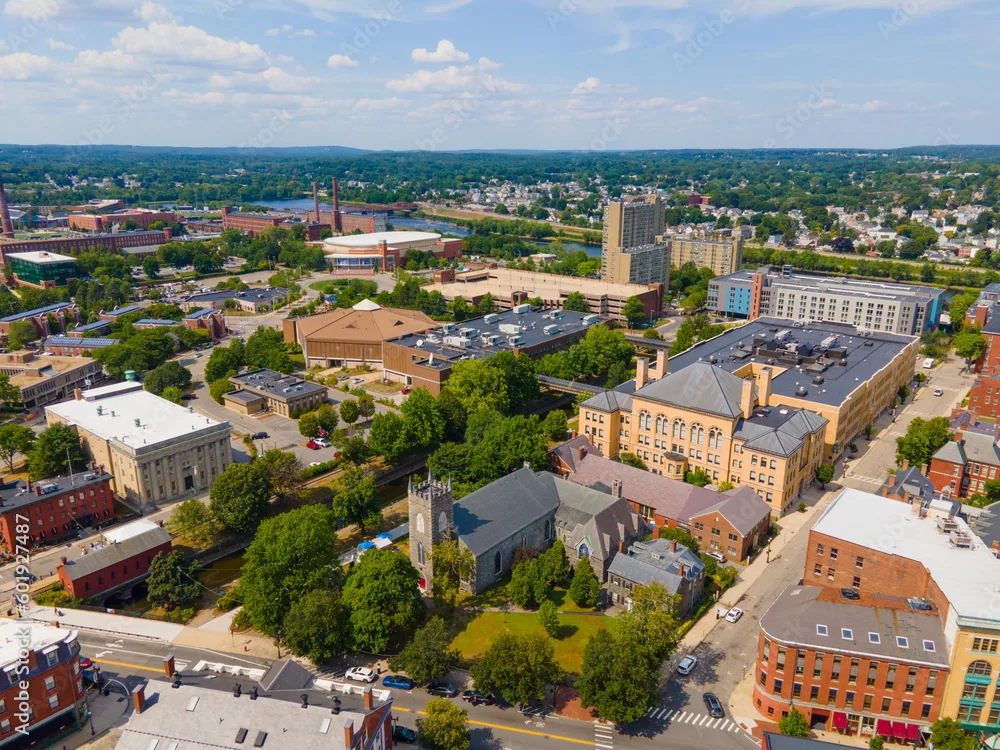 Aerial view of Lowell, Massachusetts